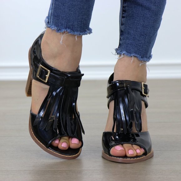 Patent rockabilly oxford high heels w/ tassel - Picture 6 of 7